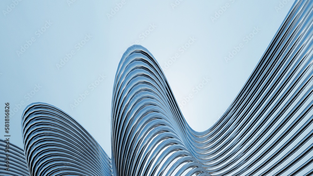 Aufkleber futuristic architecture background 3d render