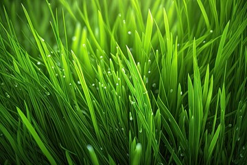 Fototapeta na wymiar The background or texture of fresh spring green grass. Generative AI