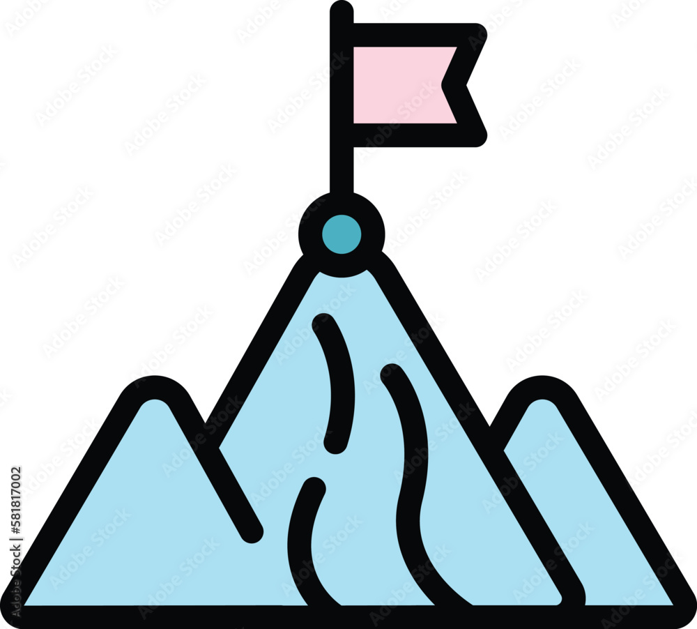 Poster leader mountain icon. outline leader mountain vector icon for web design isolated on white backgroun