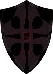 Infinity sign. Coat of arms, emblem, shield, tattoo design