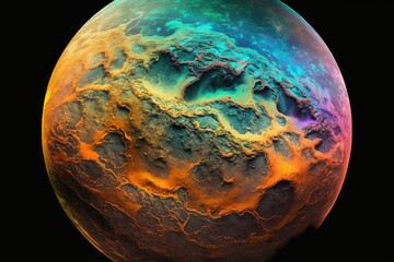 planet surface color. Generative AI