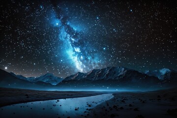 Fototapeta na wymiar Starry night sky with a genuine astro background. Generative AI