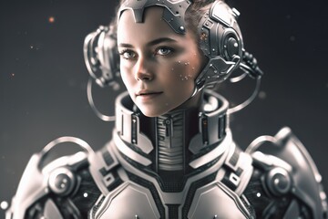 Futuristic Robot Woman: A Digital Beauty.
Generative AI