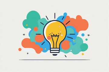 Creative vector concept of a colorful lightbulb - Generative ai