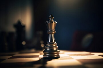 A King Chess Piece on the Board made by generative ai