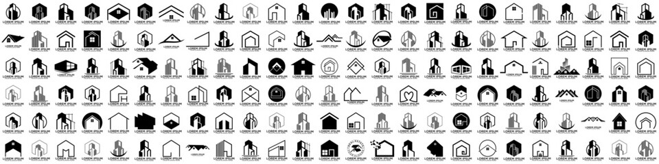Set of Building, Real Estate, and Construction logo design inspiration