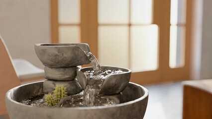 3d rendering of a indoor fountain with water