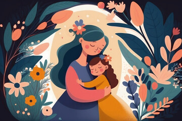 Obraz na płótnie Canvas Illustration for Mother's Day Generative AI 