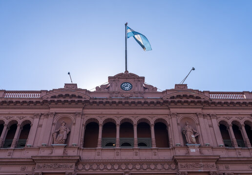 Office of the President of Argentina known as Casa Rosada in Buenos Aires in Plaza de Mayo
