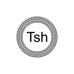 Fototapeta na wymiar Tanzania Currency Symbol, Tanzanian Shilling Icon, TZS Sign. Vector Illustration