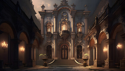 Fototapeta premium Beautiful antique architecture. Generative AI