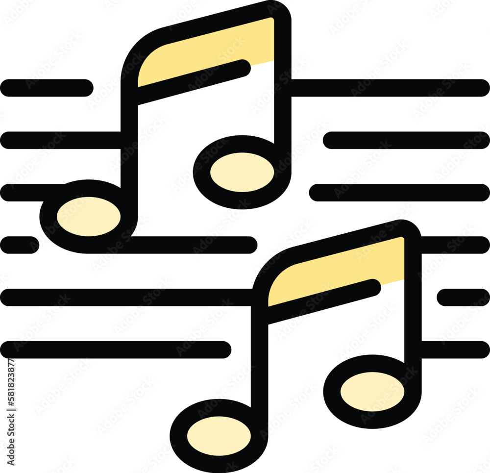 Poster ballet music notes icon. outline ballet music notes vector icon for web design isolated on white bac
