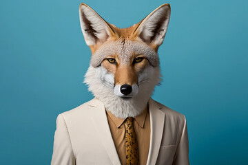 The coyote in a business suit: a cunning and resourceful leader. Generative AI