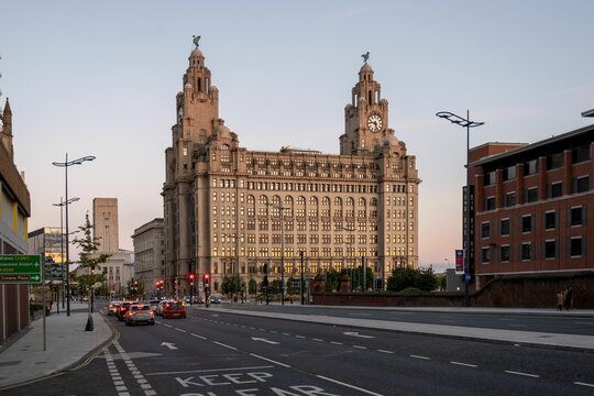 Beautiful view of the Liver Building under the clear sky