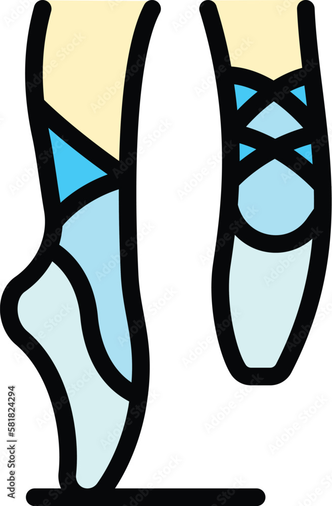 Poster pointe shoes icon. outline pointe shoes vector icon for web design isolated on white background colo