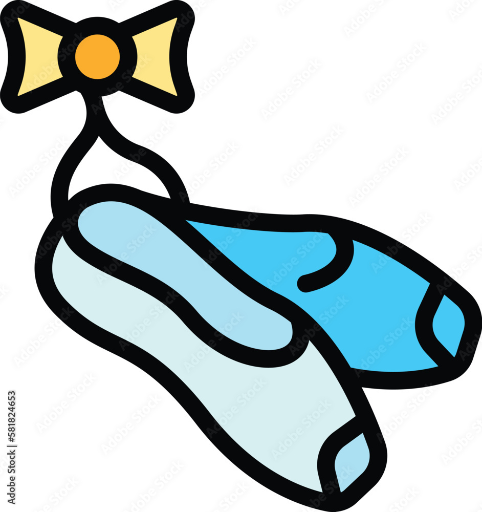 Poster training pointe shoes icon. outline training pointe shoes vector icon for web design isolated on whi