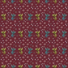 Seamless pattern with  small birds 