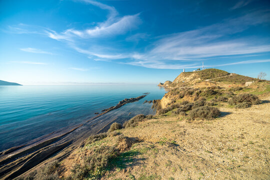 Stunning view of Porto Novo Beach in Zvernec, Vlore, Albania.