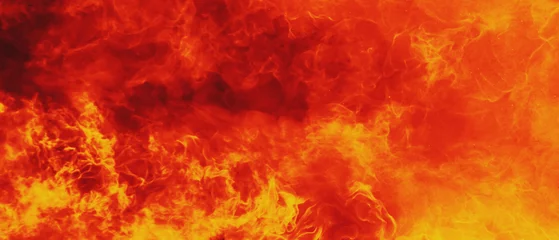 Papier Peint Lavable Mélange de couleurs Background of fire as a symbol of hell and eternal torment. Horizontal image.