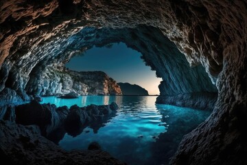Croatian Sea Caves. Generative AI
