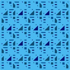 Beautiful of Colorful Blue Triangle, Repeated, Abstract, Illustrator Pattern Wallpaper. Image for Printing on Paper, Wallpaper or Background, Covers, Fabrics