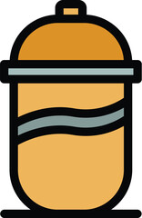 Thermo mug icon. Outline thermo mug vector icon for web design isolated on white background color flat