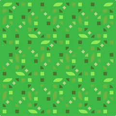 Beautiful of Colorful Green Leaf, Repeated, Abstract, Illustrator Pattern Wallpaper. Image for Printing on Paper, Wallpaper or Background, Covers, Fabrics