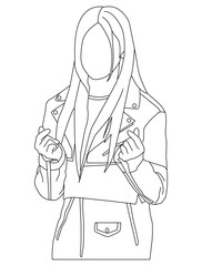 illustration of kpop idol female, giving heart symbol, k-pop background vector eps.10