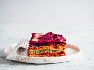 Vegetable rainbow lasagne