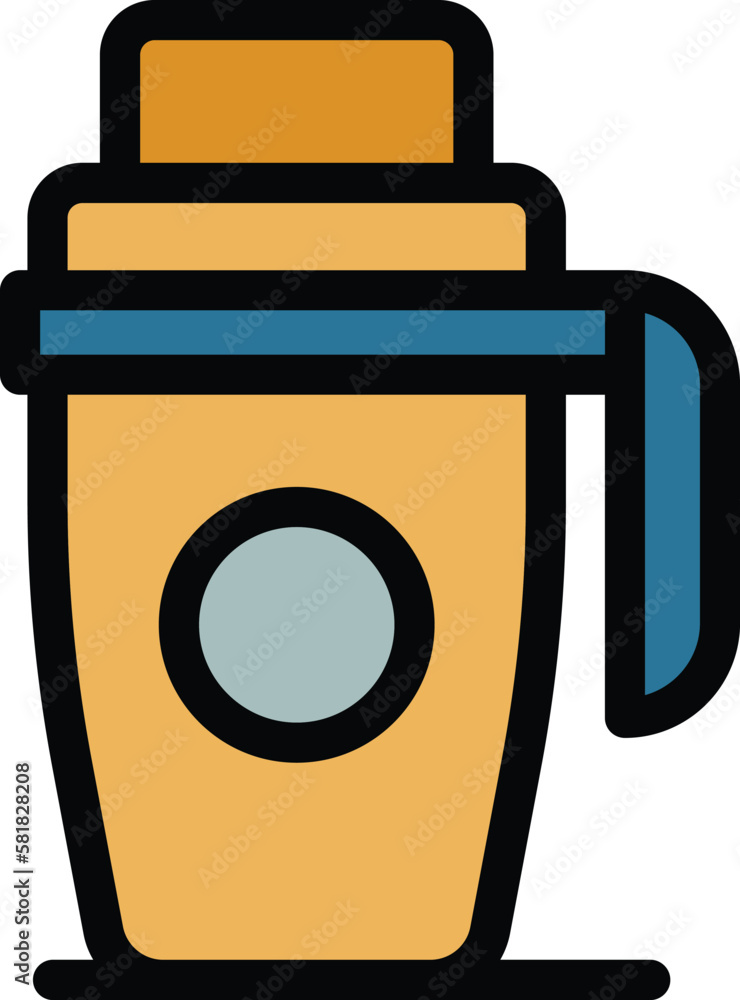Poster reusable thermo mug icon. outline reusable thermo mug vector icon for web design isolated on white b