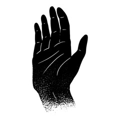 Textured Hand Gesture. Grain Hand Drawn Element Design