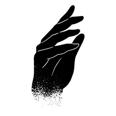 Textured Hand Gesture. Grain Hand Drawn Element Design