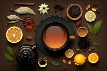 Tea with many ingredients. Generative AI