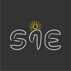 s j e logo design with su