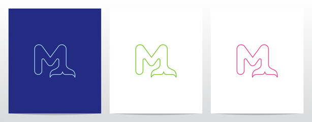 Outlines Fish Tail On Letter Logo Design M