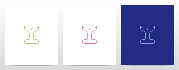 Outlines Fish Tail On Letter Logo Design I