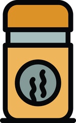 Thermos dish icon. Outline thermos dish vector icon for web design isolated on white background color flat