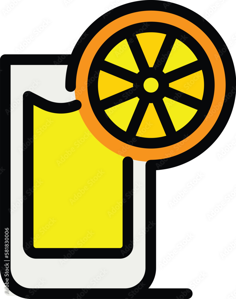Poster lemon water icon. outline lemon water vector icon for web design isolated on white background color 