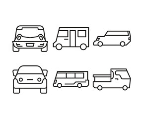 Obraz premium car and vehicle line icons set vector illustration