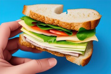 Apetite sandwich for breakfast. AI Generated