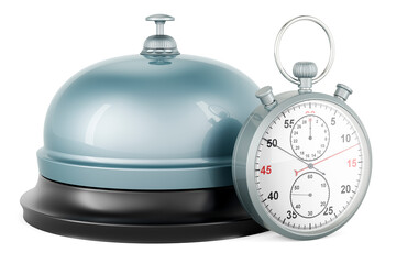 Stopwatch with reception bell, 3D rendering