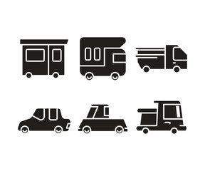 car and transportation icons set vector illustration
