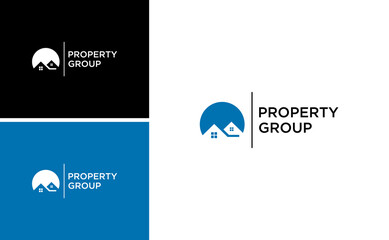 property group investment logo.mortgage home logo design template
