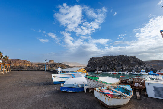 El Cotillo fishing port in a romantic bay on the island of Fuerteventura