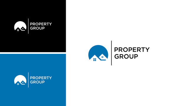 property group investment logo.mortgage home logo design template