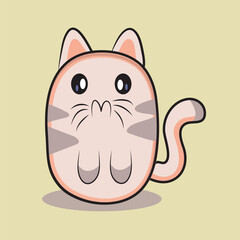 Cartoon cute cat for kids vector.