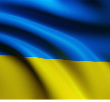 beautiful Ukrainian Flag 3D Render, generative AI/ Ukrainian National Flag 3D Rendering Image