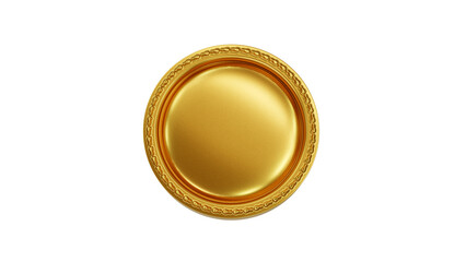 Gold coin empty copy space for design on medal 3D rendering