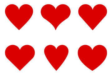 Red Heart icon set for web and app