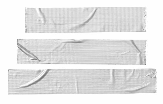 Blank Silver grey repair duct tape isolated on white background